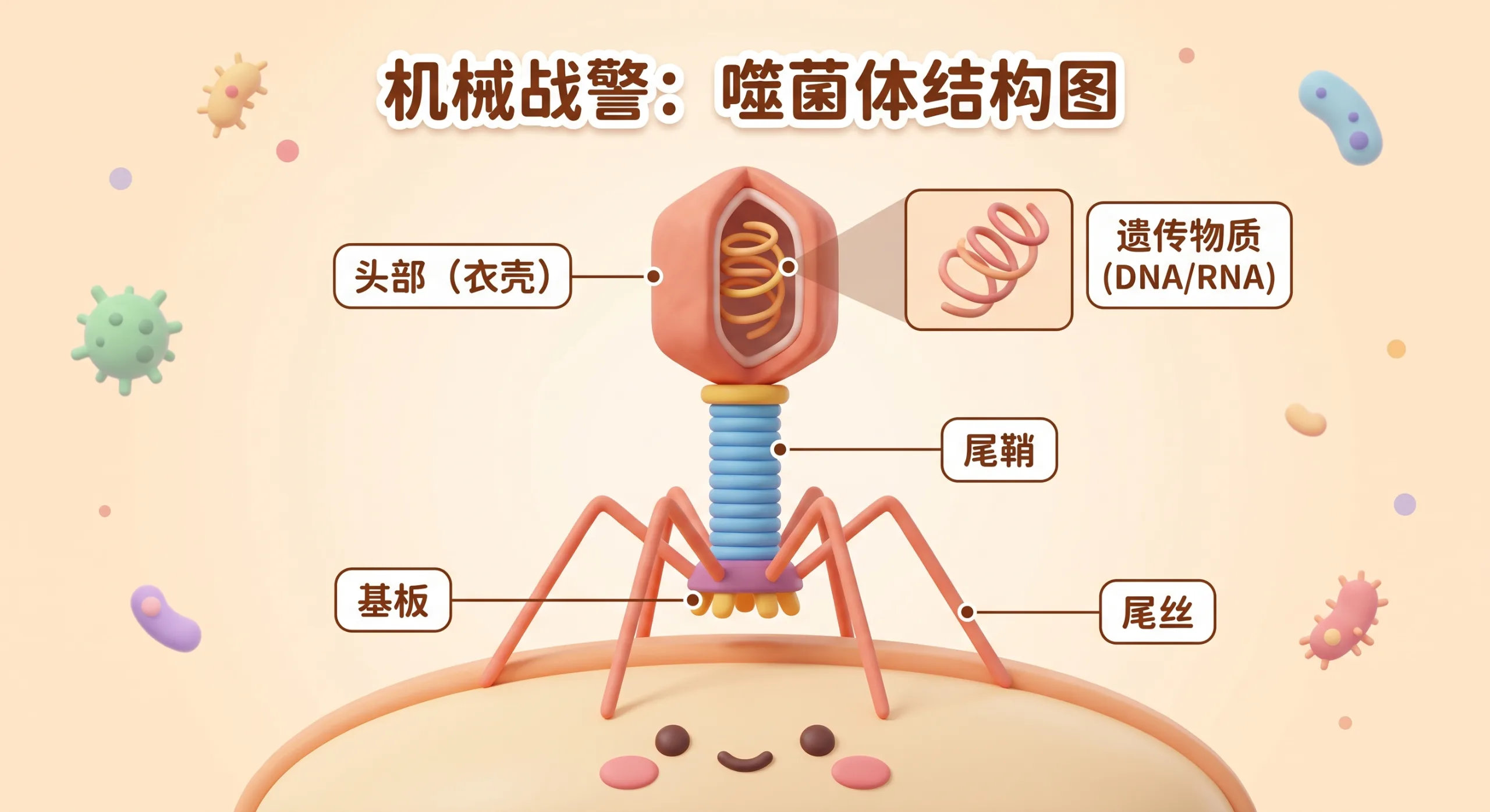 噬菌体结构示意图