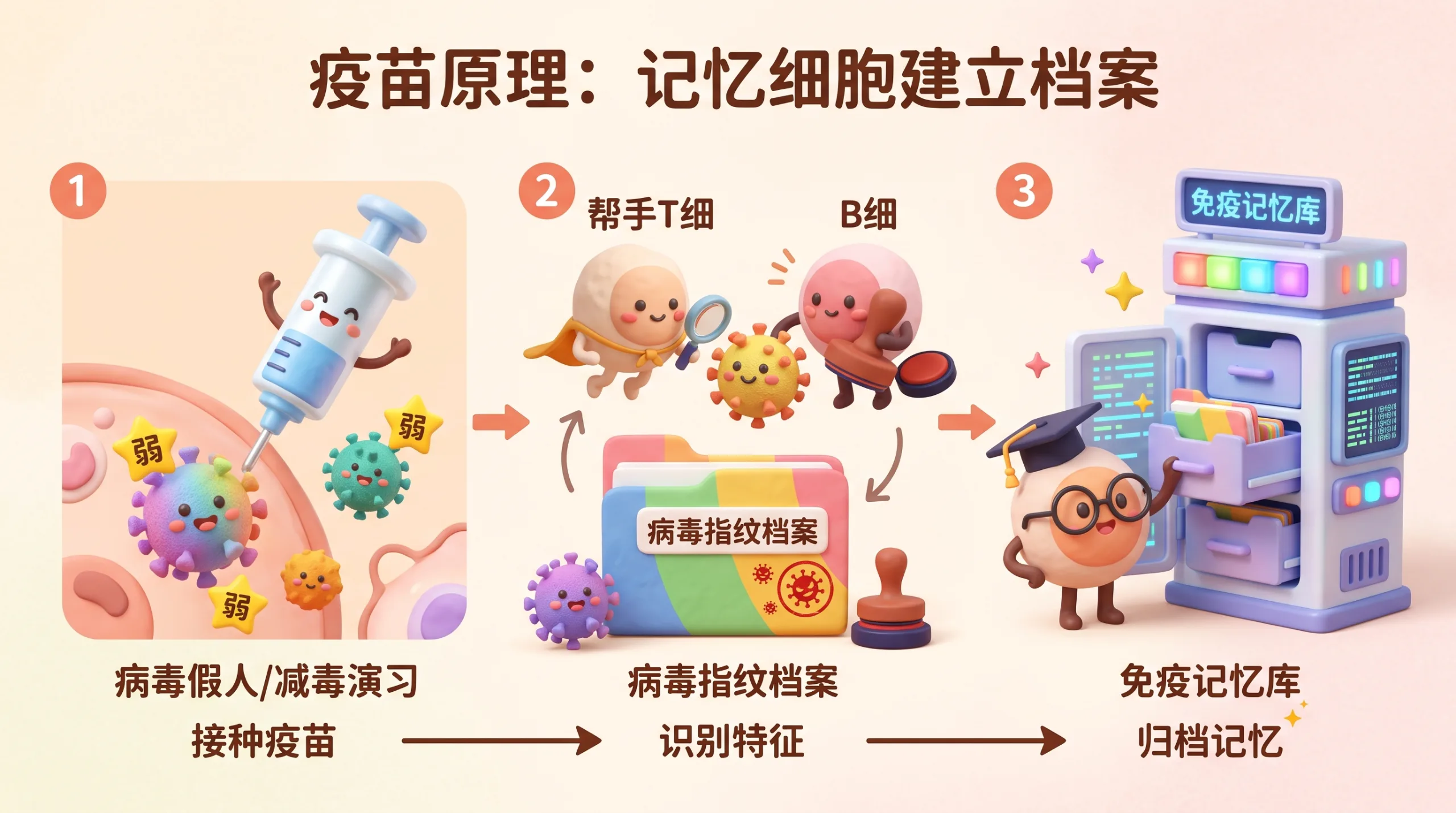 疫苗原理：记忆细胞建立档案